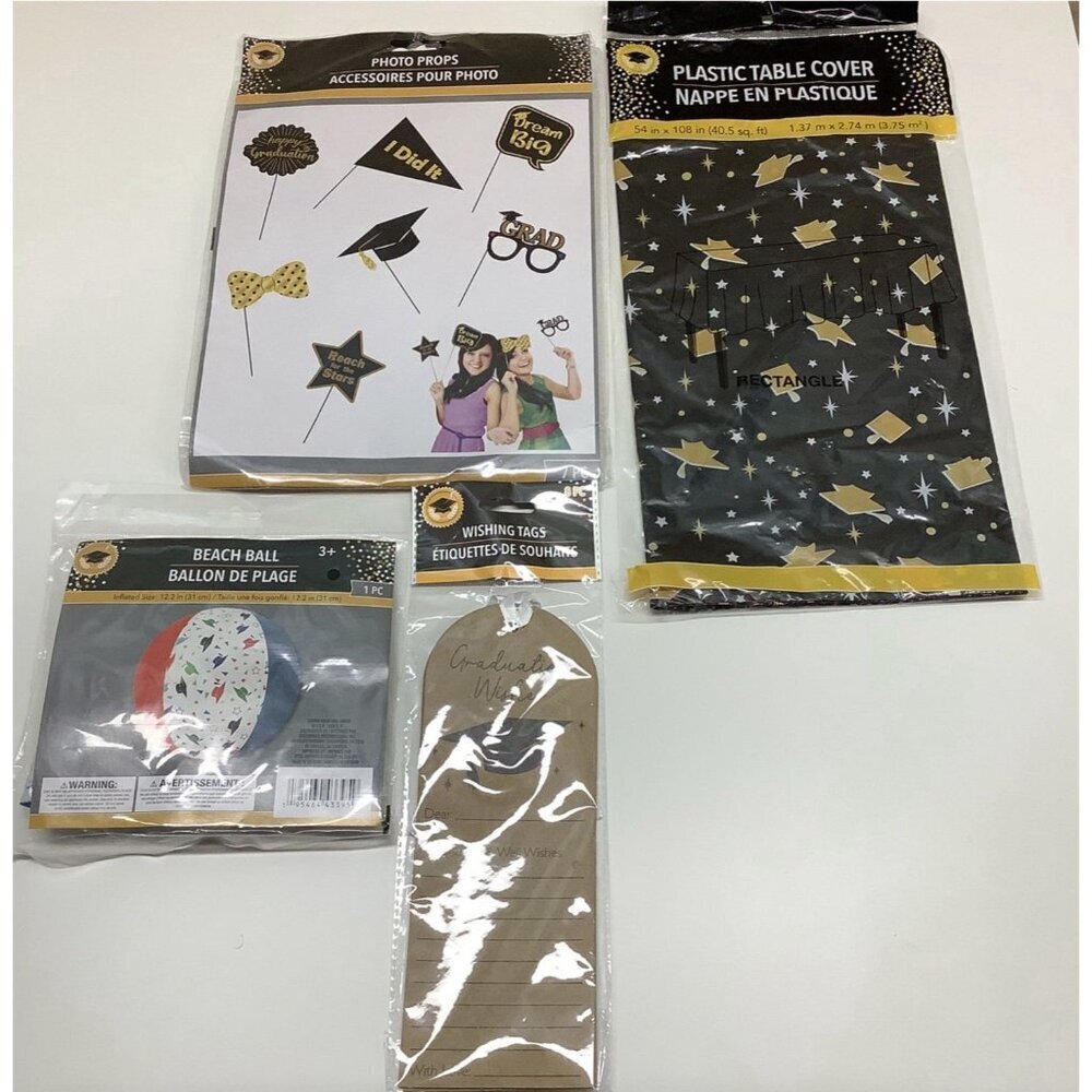 Graduation Photo Props party decor selfies, Tablecloth, Beach Ball, Wishing Tag